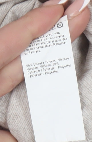 River Island Beige Crew Neck Women's T-Shirt Size 8