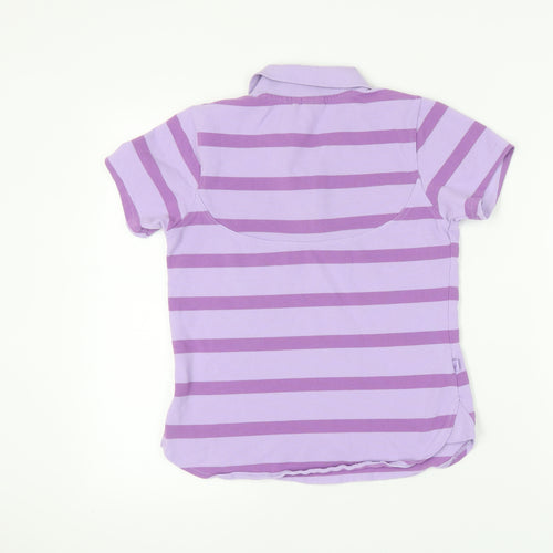 LA Gear Women's Purple Striped Polo Shirt Sz 12