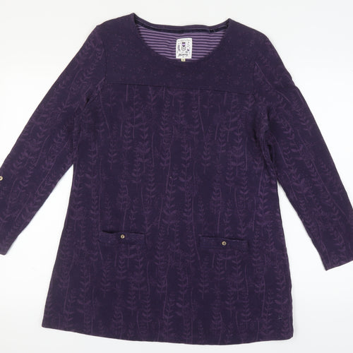 Mantaray Women's Purple Floral Tunic Blouse, Size 18