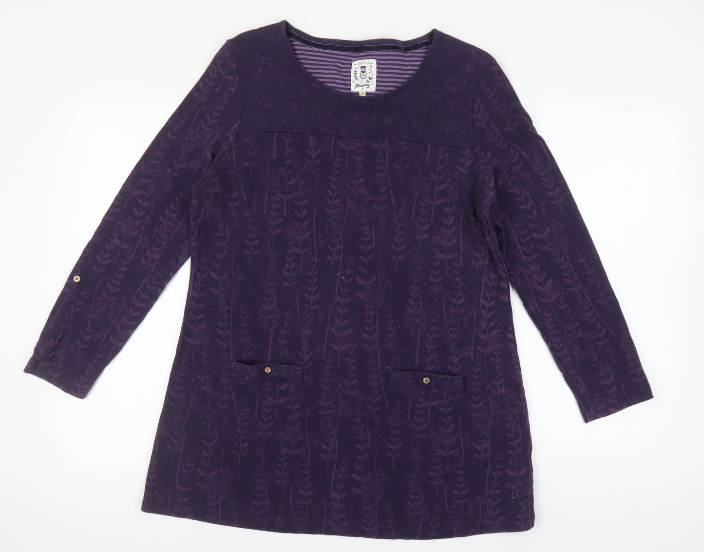 Mantaray Women's Purple Floral Tunic Blouse, Size 18
