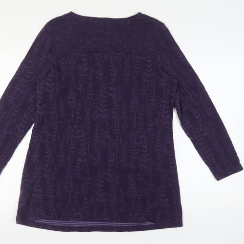 Mantaray Women's Purple Floral Tunic Blouse, Size 18