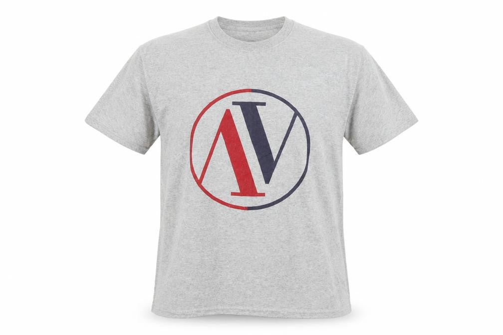 Front view of River Island Men's Grey Graphic Print T-Shirt L