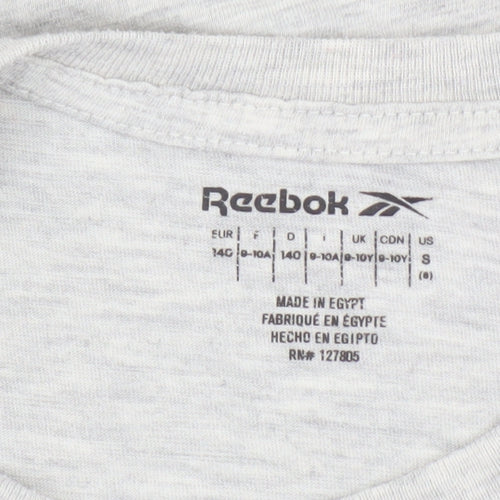 Reebok Boys Grey T-Shirt, 9-10 Years, Basic Crew Neck