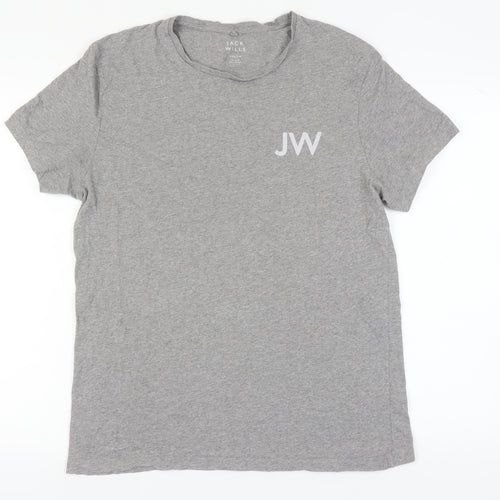 Jack Wills Men's Grey Crew Neck T-Shirt Size M