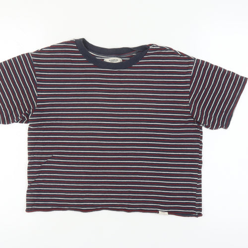 Pull&Bear Unisex Multicoloured Striped T-Shirt, M
