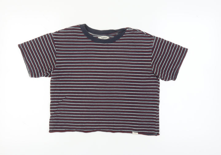 Pull&Bear Unisex Multicoloured Striped T-Shirt, M