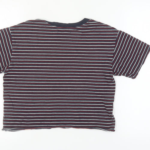 Pull&Bear Unisex Multicoloured Striped T-Shirt, M