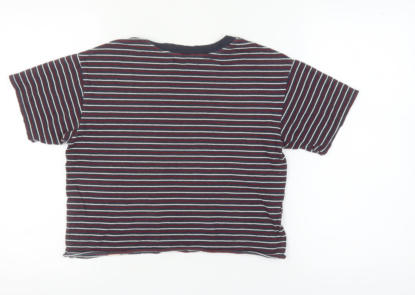 Pull&Bear Unisex Multicoloured Striped T-Shirt, M
