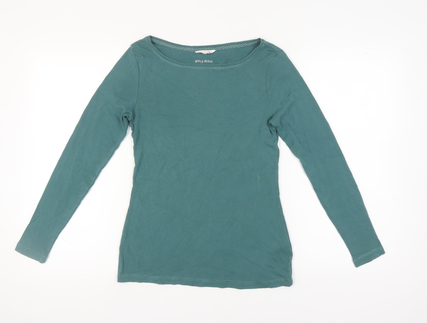 White Stuff Women's Green Boat Neck Long Sleeve Top Size 12