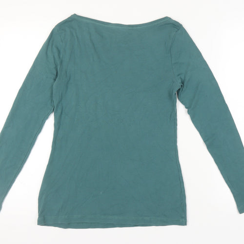 White Stuff Women's Green Boat Neck Long Sleeve Top Size 12