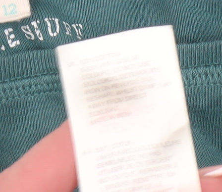 White Stuff Women's Green Boat Neck Long Sleeve Top Size 12