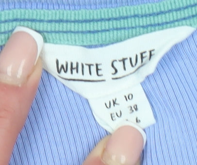 White Stuff Women's Blue Crew Neck T-Shirt Size 10