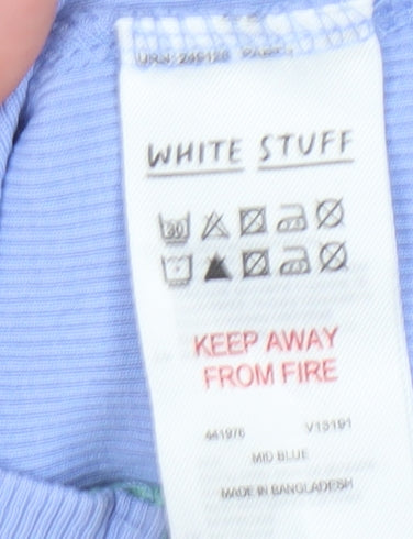 White Stuff Women's Blue Crew Neck T-Shirt Size 10