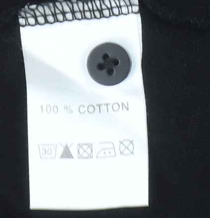 Linea Men's Black Long Sleeve Henley T-Shirt - Size L