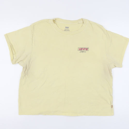 Levi's Unisex Yellow Cotton Basic T-Shirt, L