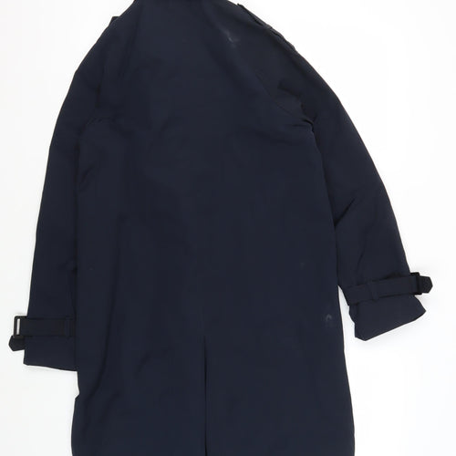 Zara Men's Blue Trench Coat XS Belted Buttoned