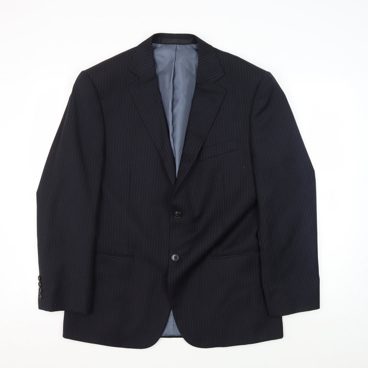 Marks and Spencer Men's Blue Striped Suit Jacket 40S