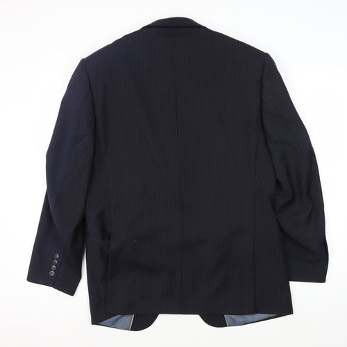 Marks and Spencer Men's Blue Striped Suit Jacket 40S