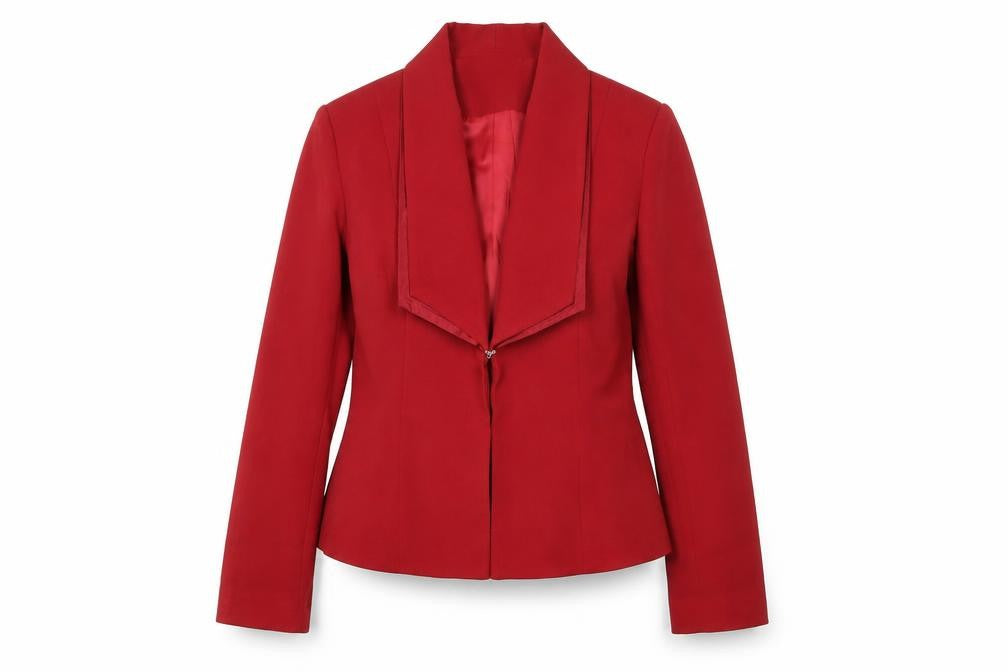 Front view of PRETTYLITTLETHING Women's Red Blazer, size 12