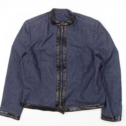 Dorothy Perkins Women's Blue Zip Jacket Size 16 Petite