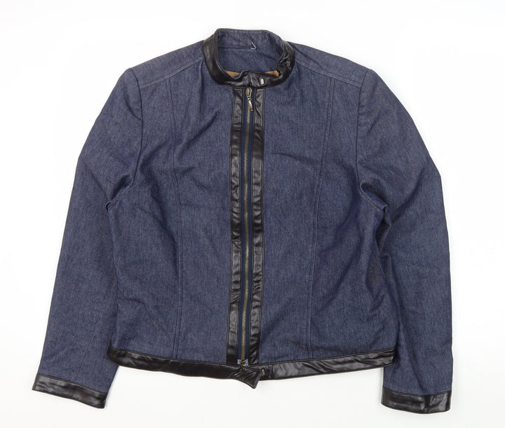 Dorothy Perkins Women's Blue Zip Jacket Size 16 Petite