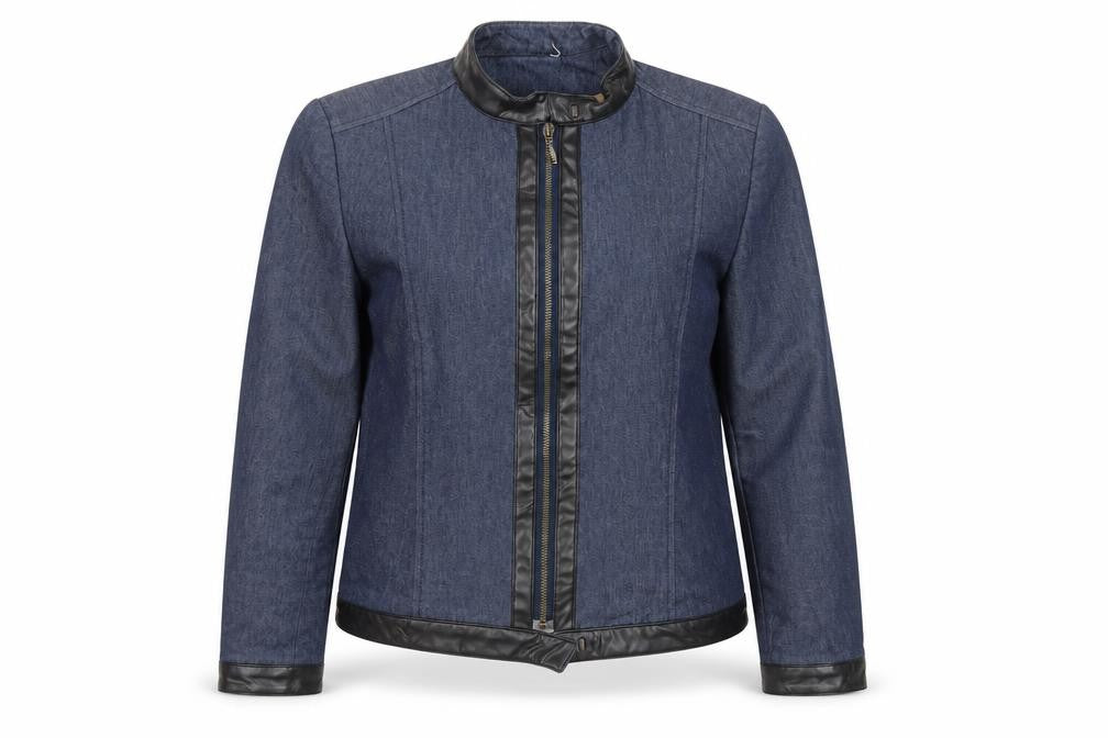 Front view of Dorothy Perkins Women's Blue Zip Jacket, size 16, Petite
