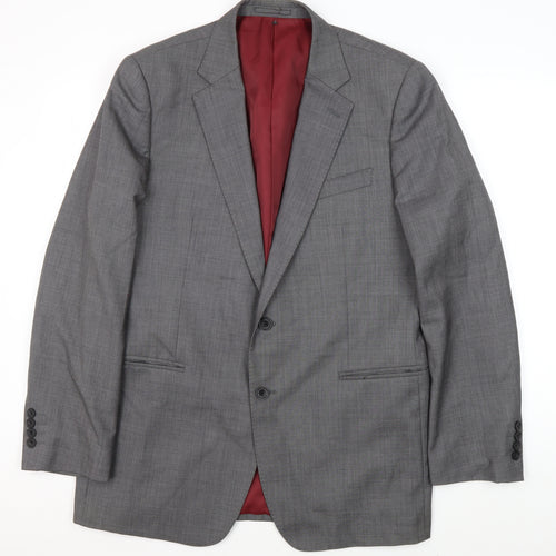 Jaeger Men's Grey Wool Blazer 42R Regular Fit