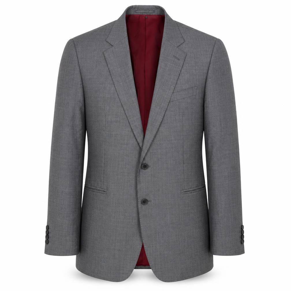 Front view of Jaeger Men's Grey Wool Blazer 42R Regular Fit