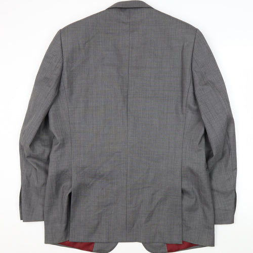 Jaeger Men's Grey Wool Blazer 42R Regular Fit