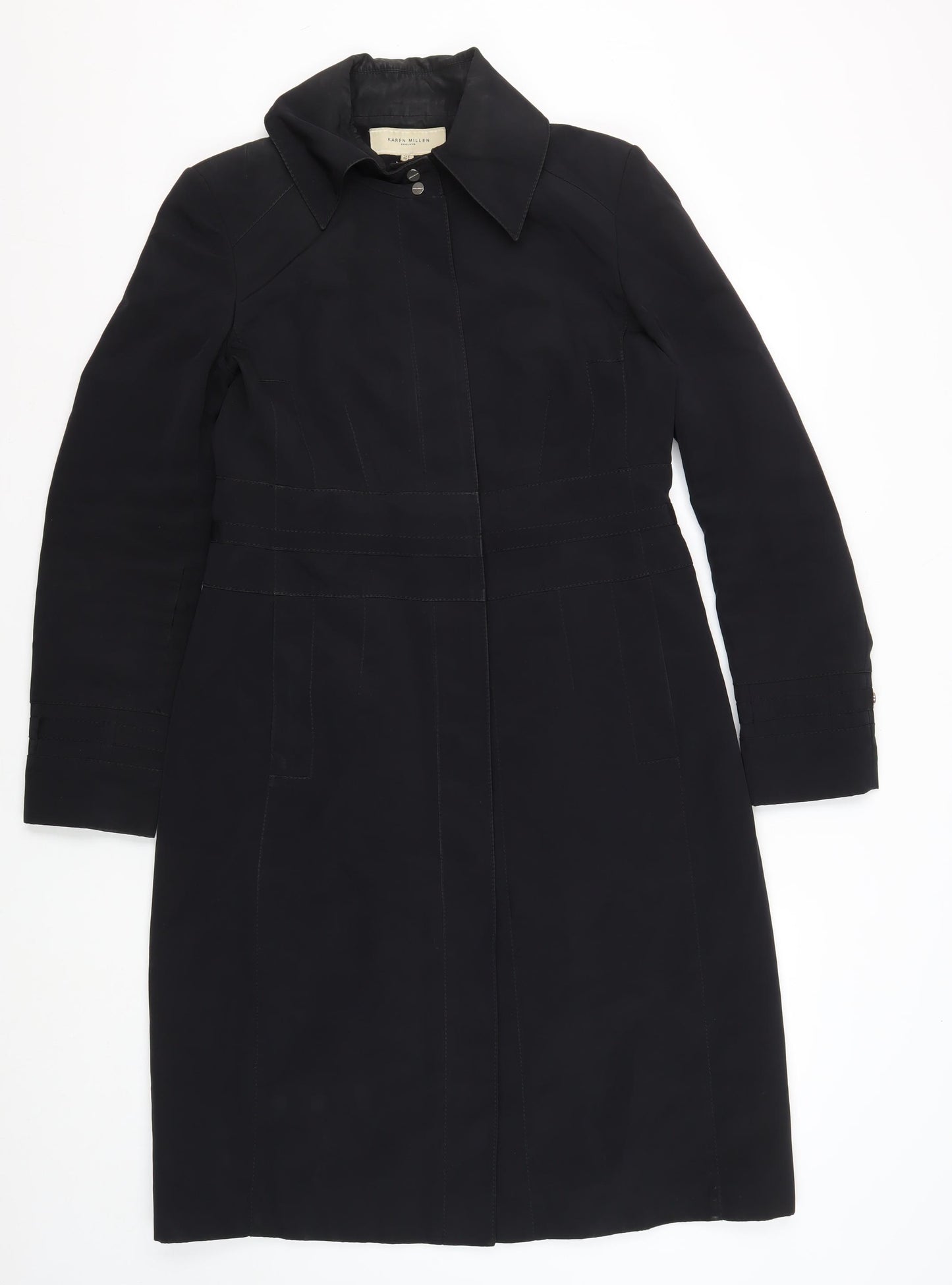 Karen Millen Women's Black Long Overcoat Size 12