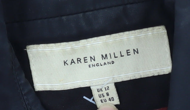 Karen Millen Women's Black Long Overcoat Size 12