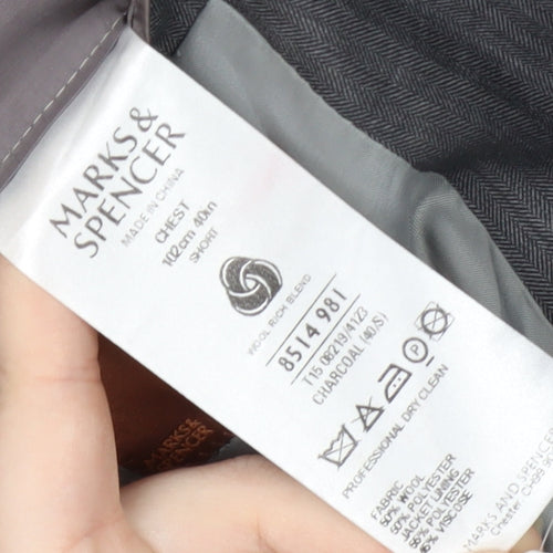 Marks and Spencer Grey Suit Jacket - Men's 40 Short, Business