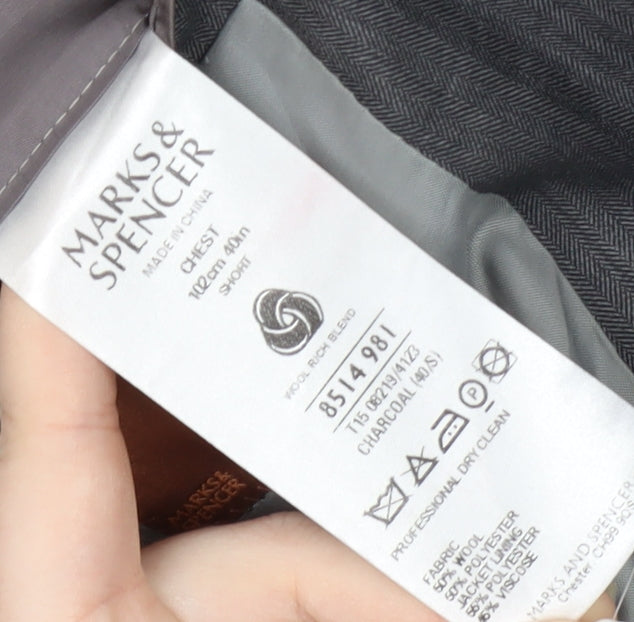 Marks and Spencer Grey Suit Jacket - Men's 40 Short, Business