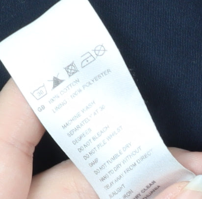 Reiss Men's Blue Trench Coat Size S Belted Cotton