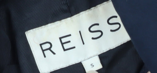 Reiss Men's Blue Trench Coat Size S Belted Cotton