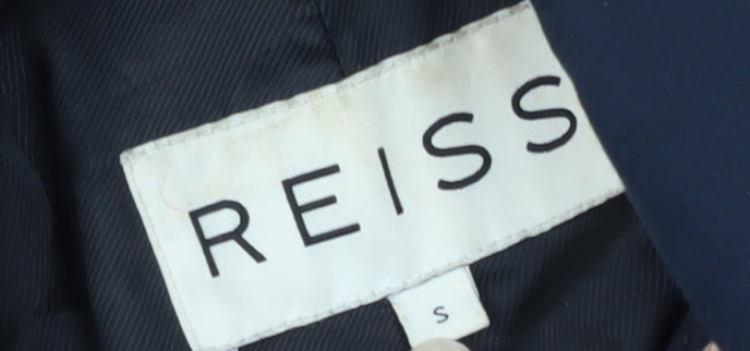 Reiss Men's Blue Trench Coat Size S Belted Cotton