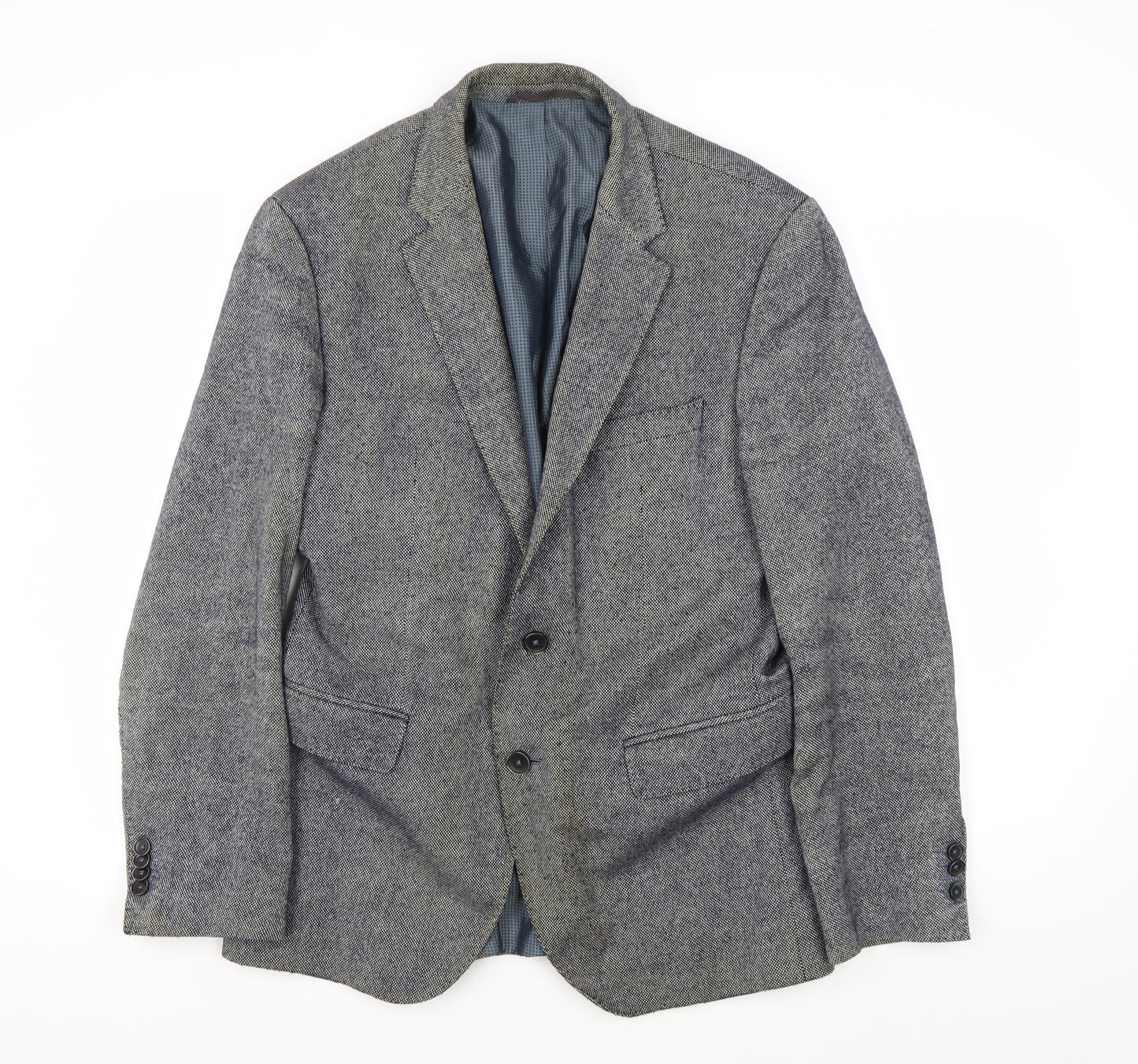 Hugo Boss Men's Grey Herringbone Blazer, Size 38R