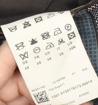 Hugo Boss Men's Grey Herringbone Blazer, Size 38R