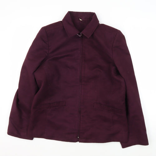 Women's Purple Polyester Zip Jacket Size 14