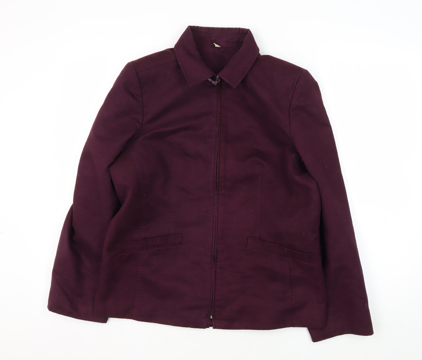 Women's Purple Polyester Zip Jacket Size 14