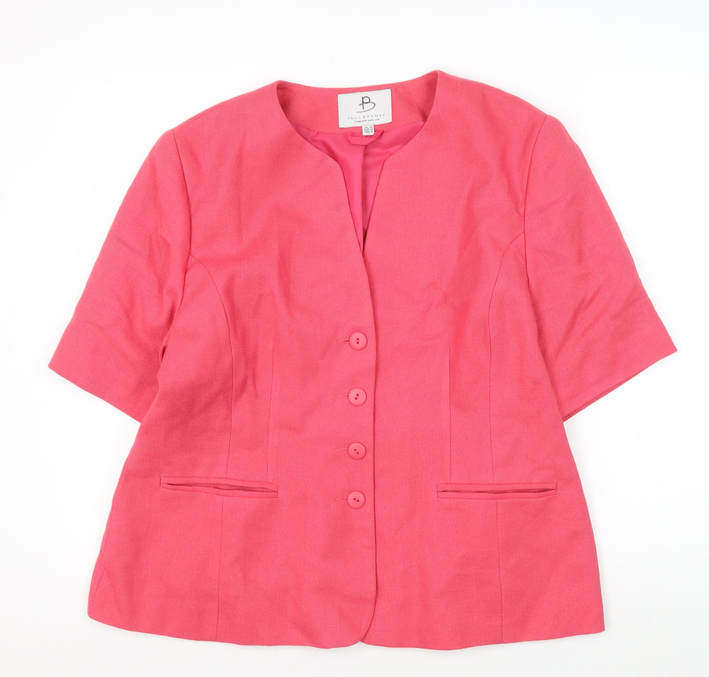 Paul Berman Women's Pink Blazer, Size 18, Regular Fit
