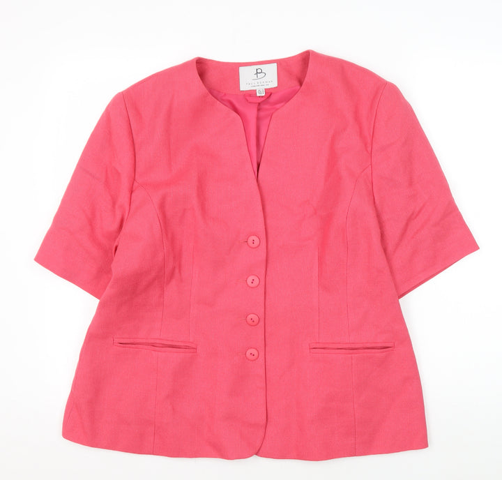 Paul Berman Women's Pink Blazer, Size 18, Regular Fit