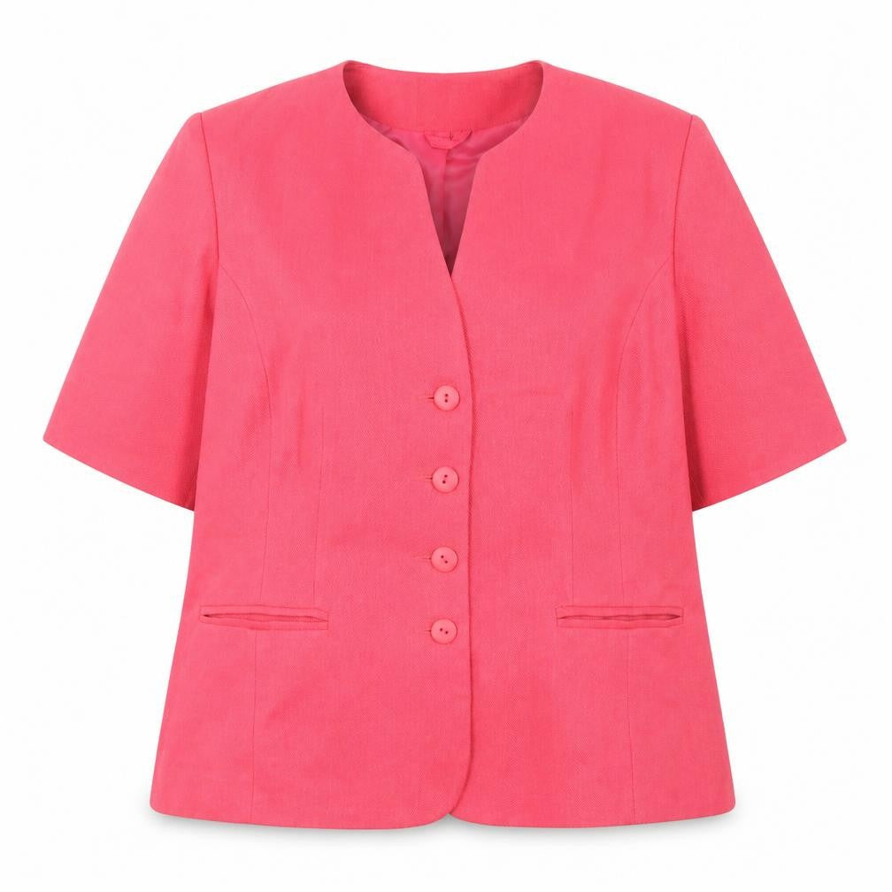 Front view of Paul Berman Women's Pink Blazer, size 18, Regular Fit