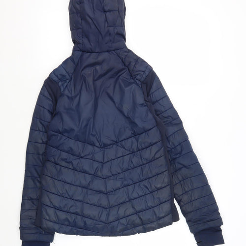 Decathlon Girls Blue Hooded Puffer Jacket 12-13 Years
