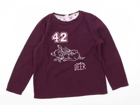 Disney Bambi Girls Purple Pyjama Top 12-13 Years, Fleece