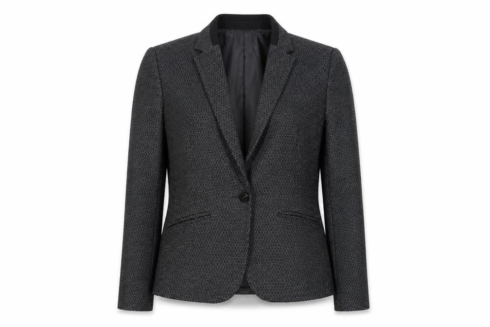 Front view of Next Women's Grey Blazer, size 10, Modern Business Wear