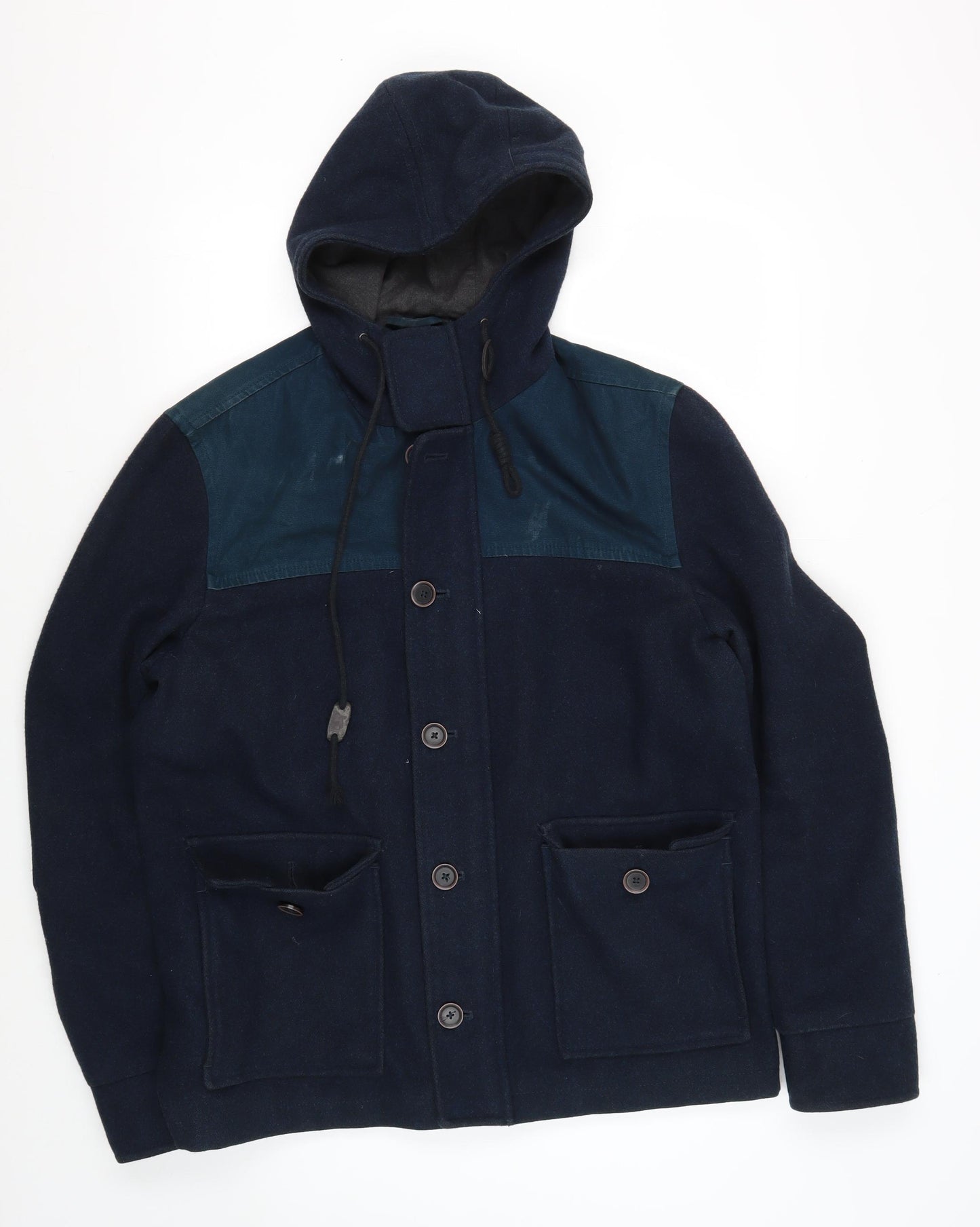 Burton Menswear London Blue Hooded Parka Men's Jacket L