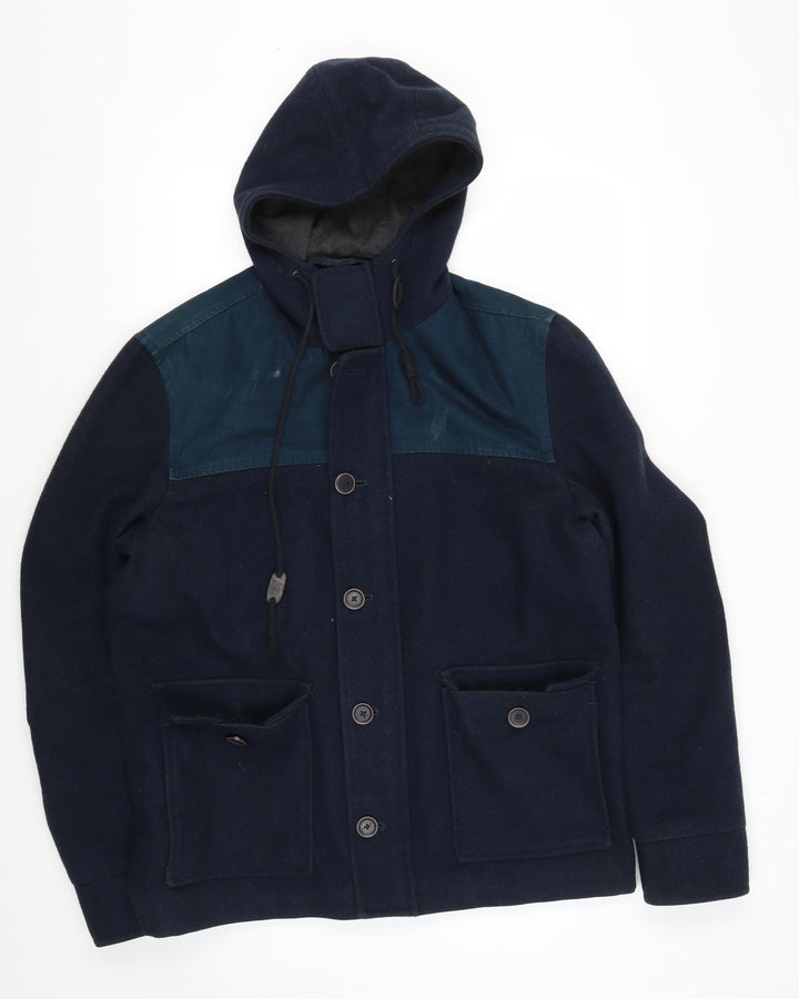 Burton Menswear London Blue Hooded Parka Men's Jacket L