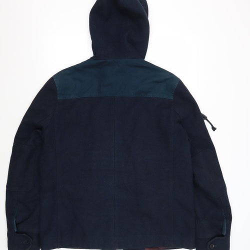 Burton Menswear London Blue Hooded Parka Men's Jacket L