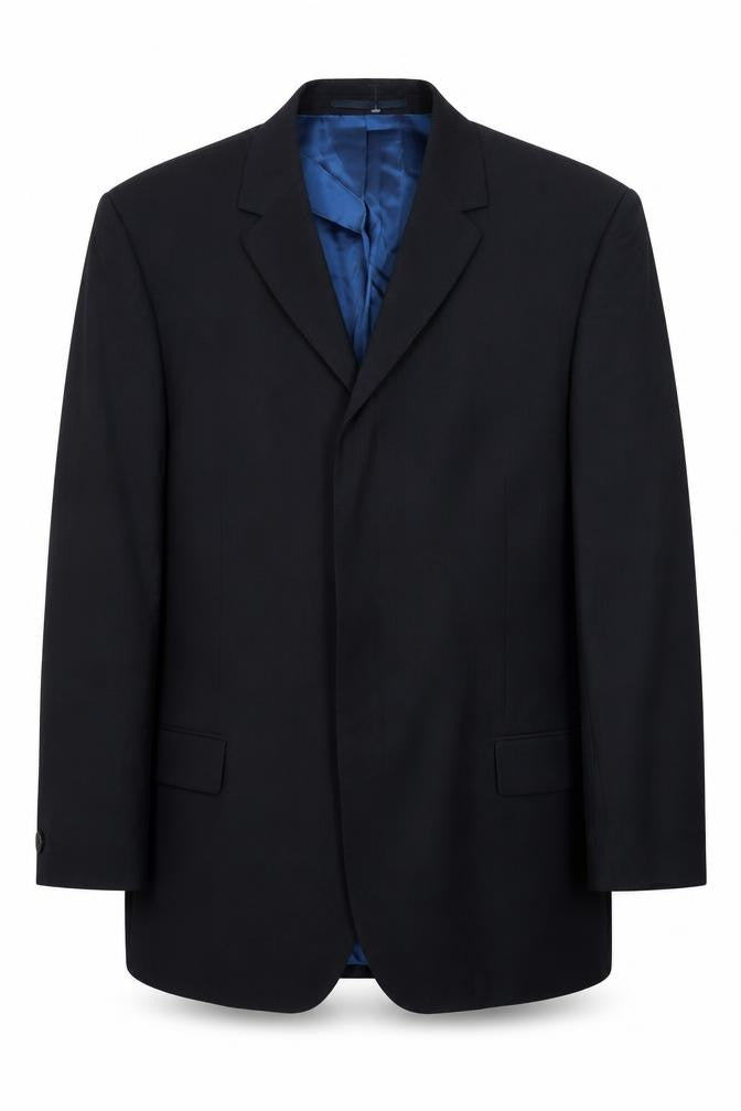 Front view of Daniel Hechter Men's Blue Blazer, 44R Chest, Wool Blend